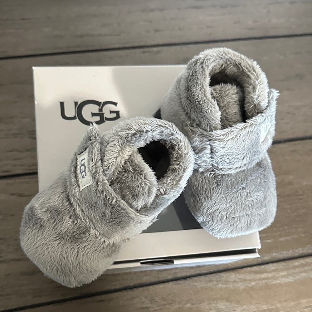 UGG Plush Gray Infant Booties